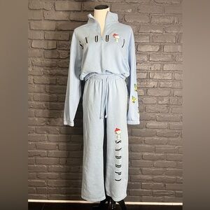 SNOOPY Light Blue Sweatshirt Outfit Set Size Medium